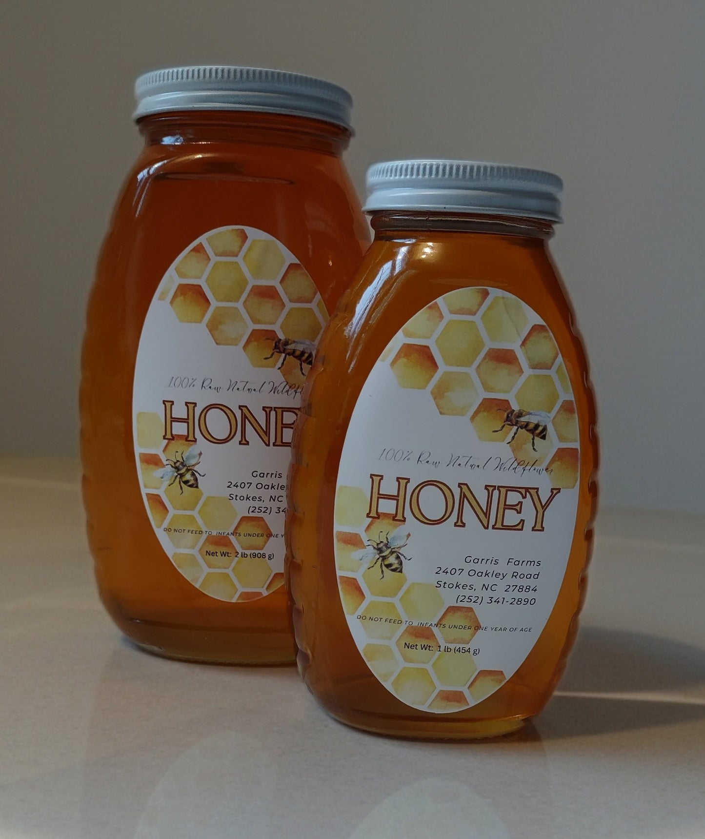 Pure Raw Unfiltered Honey, 1 lb Glass Jar