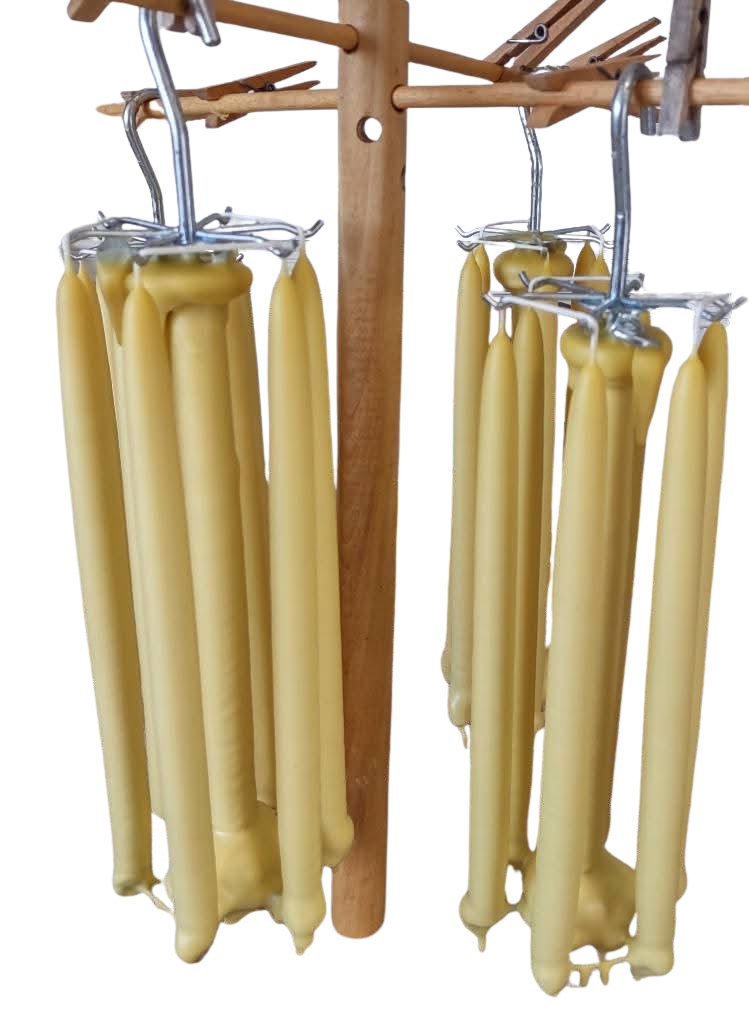 Hand Dipped Pure Beeswax Candles, 12 inch, one pair