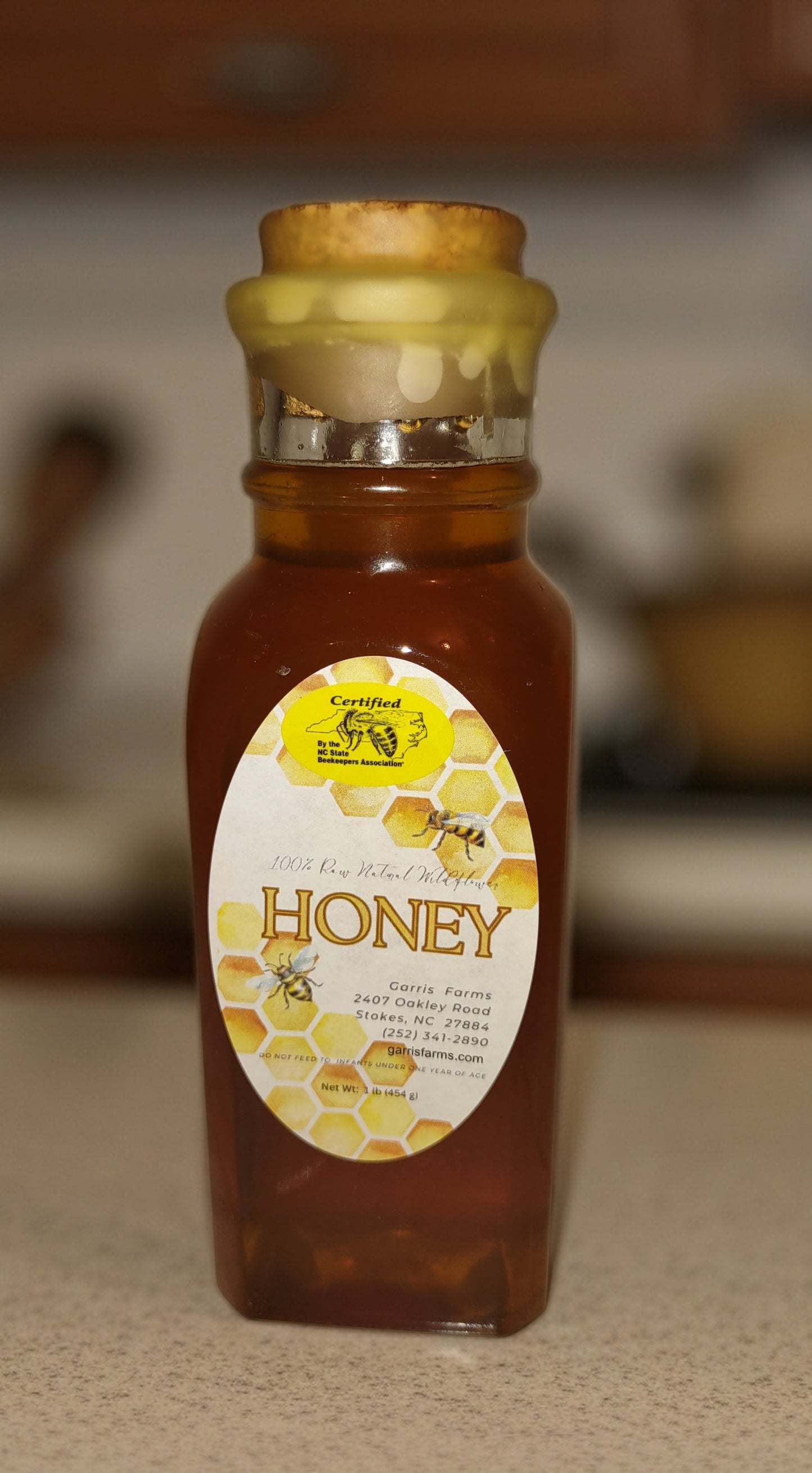 Pure Raw Unfiltered Honey,  1/2 pound Muth Jar